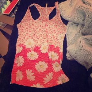 A floral print racerback tank top shirt